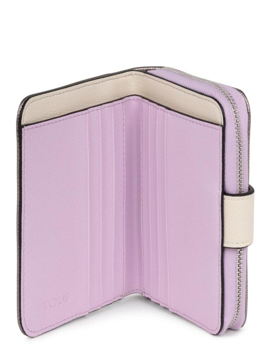 Billetera Tous Pequeña New Dubai Saffiano Plata
