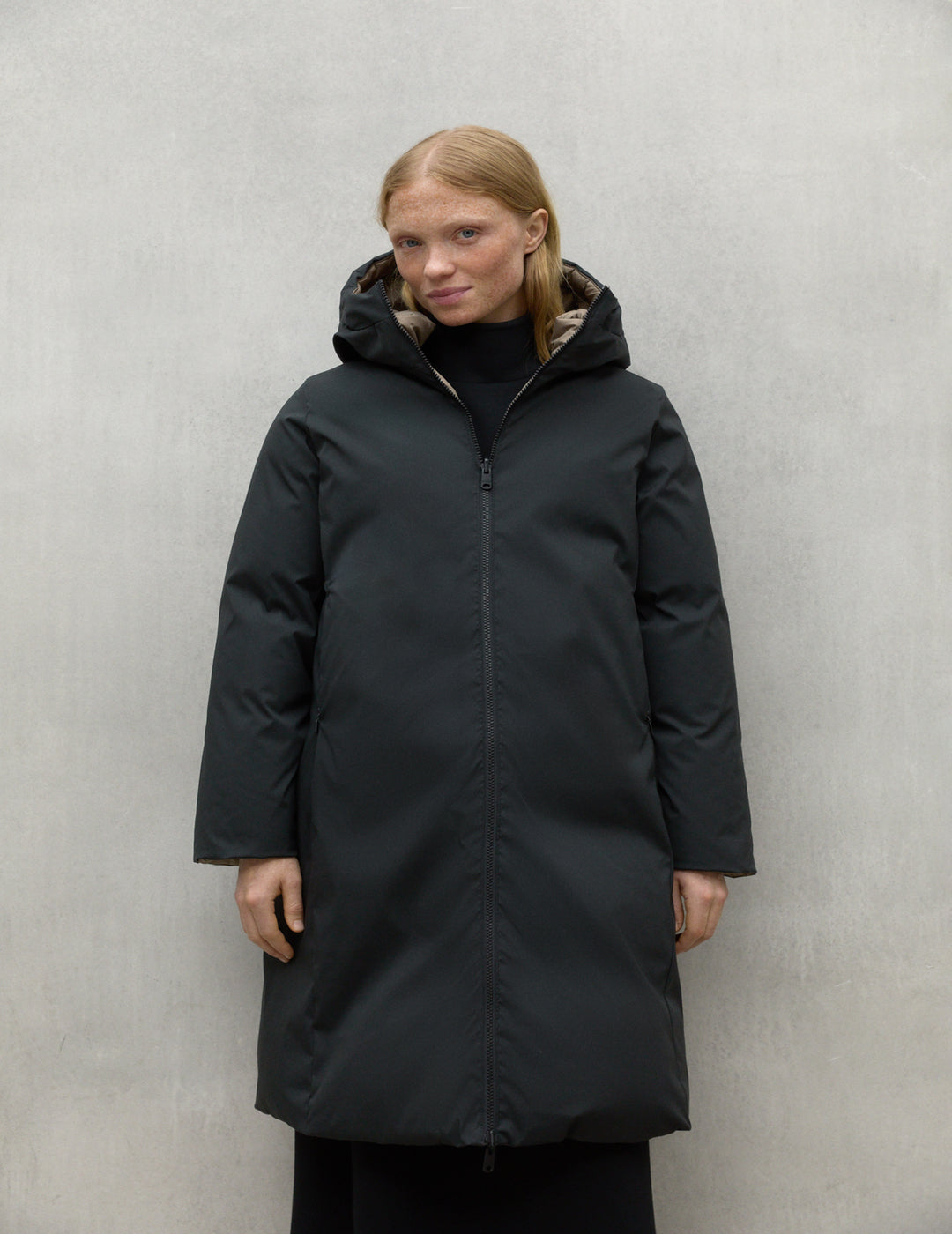 Abrigo Ecoalf Mujer Baru Reversible Jacket Woman Black