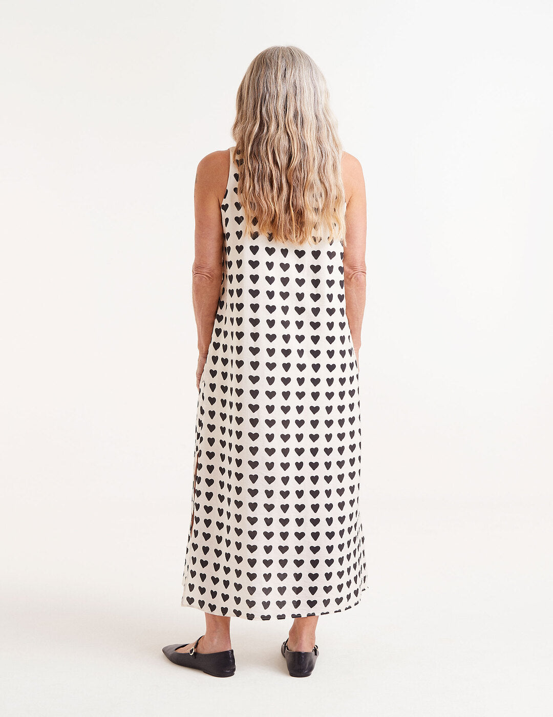 Vestido Compañía Fantástica Largo Con Estampado De Corazones