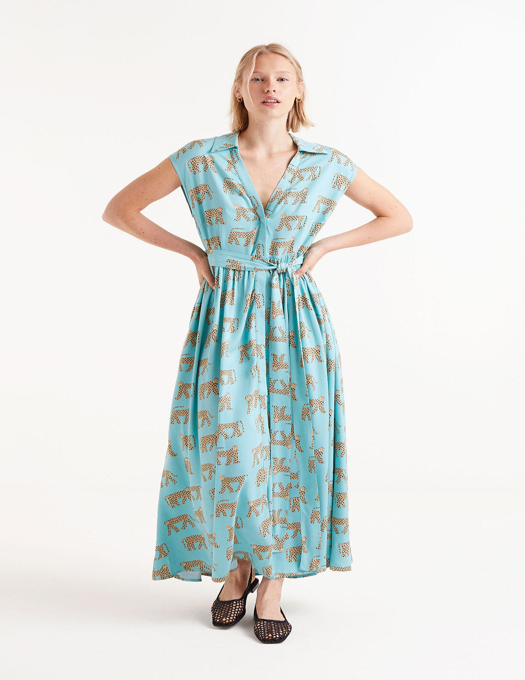 Vestido Compañía Fantástica Largo Estampado De Jaguar