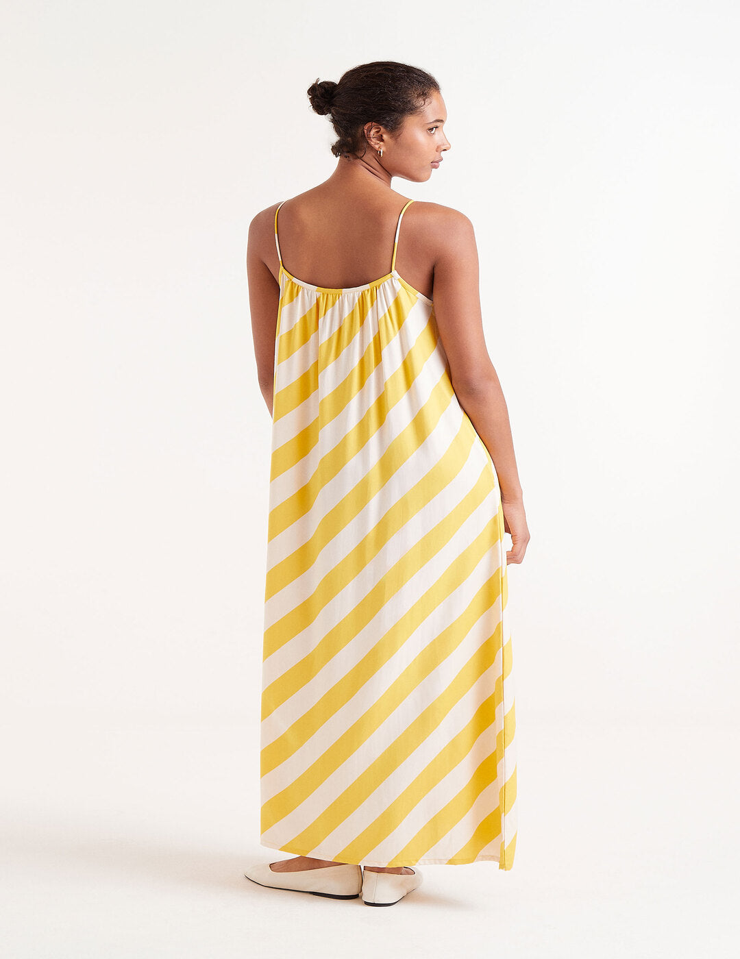 Vestido Compañía Fantástica Largo Rayas Amarillas