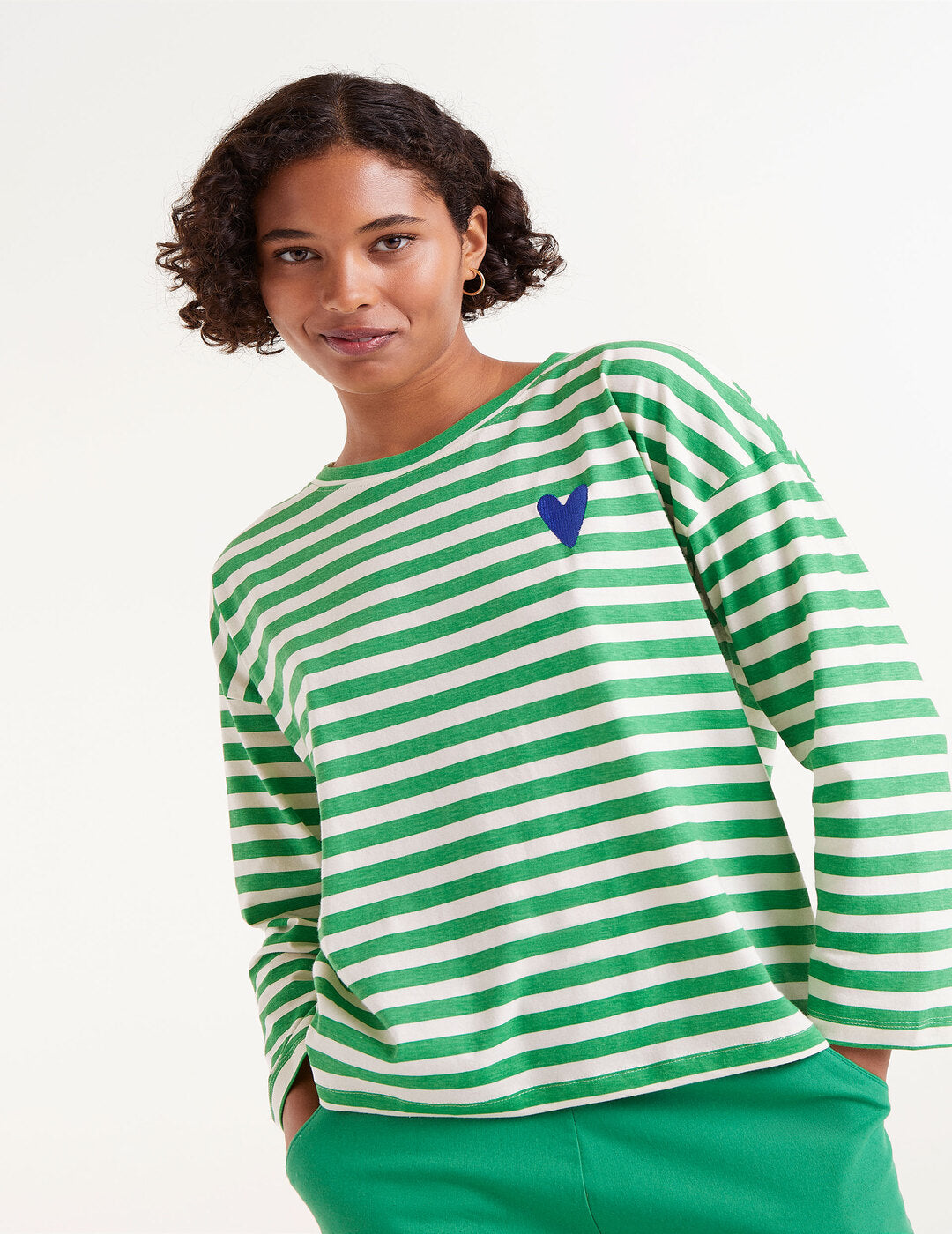 Camiseta Compañía Fantástica Manga Larga Rayas Verdes