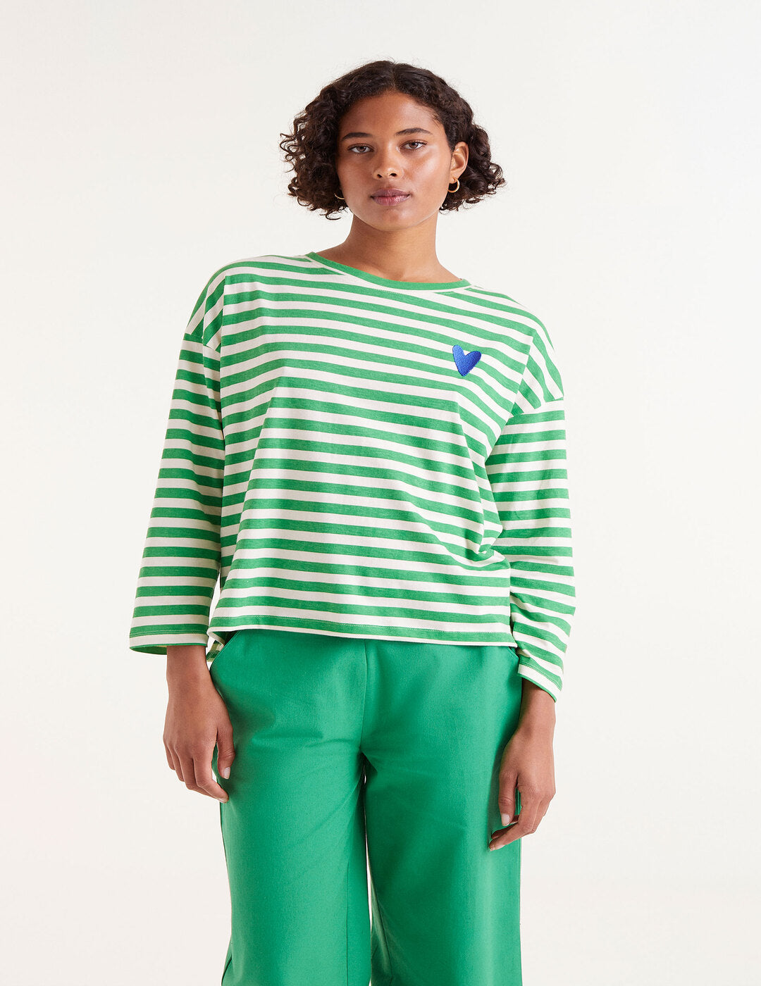 Camiseta Compañía Fantástica Manga Larga Rayas Verdes