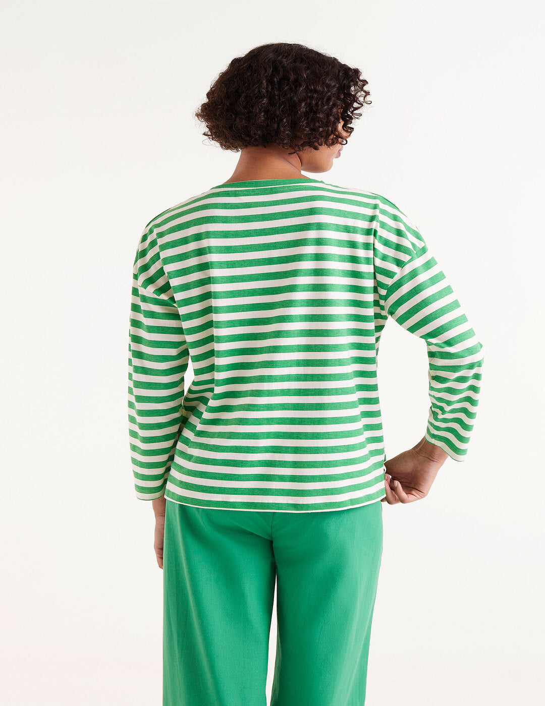 Camiseta Compañía Fantástica Manga Larga Rayas Verdes