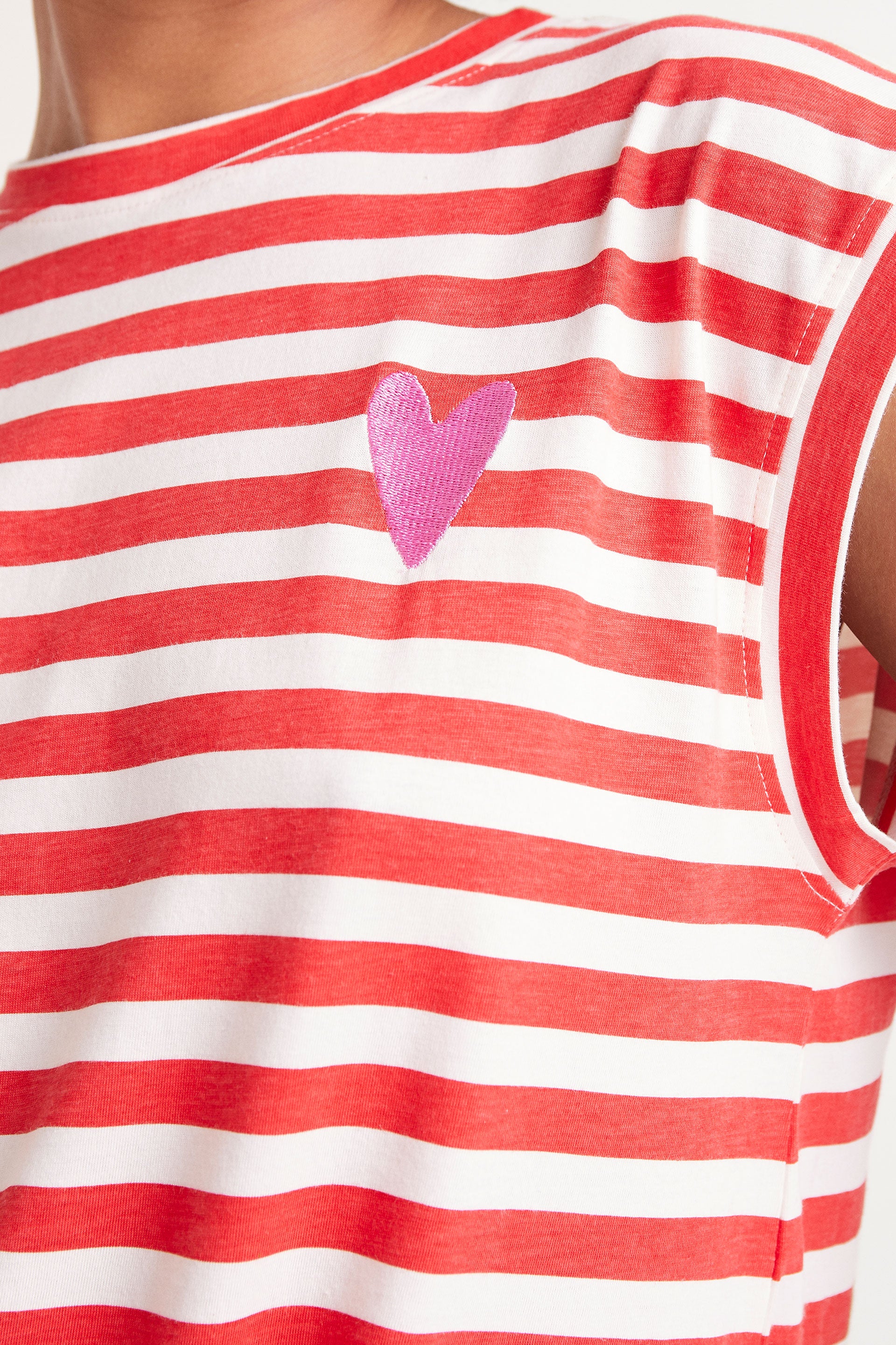 Camiseta Compañía Fantástica Sin Mangas Rayas Rojas