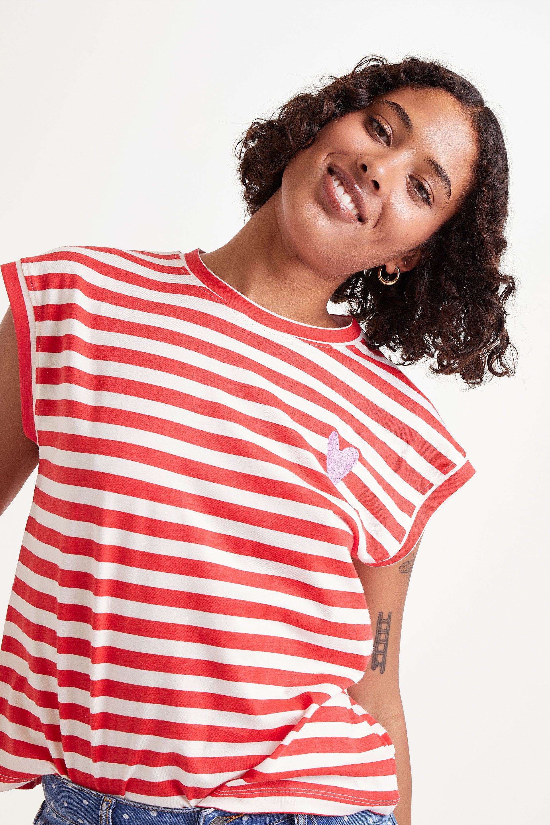 Camiseta Compañía Fantástica Sin Mangas Rayas Rojas