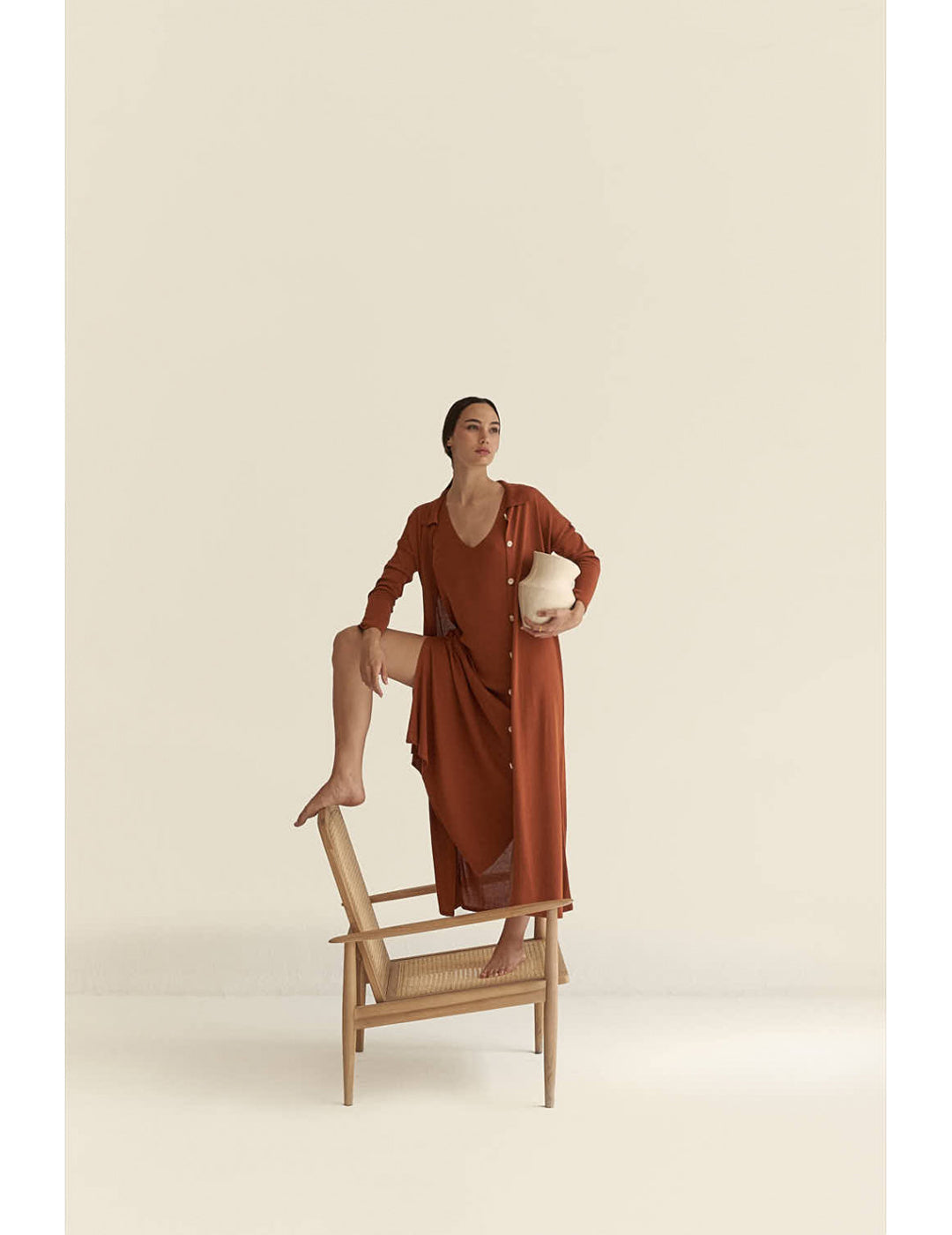 Vestido Mus & Bombon De Punto Cobre