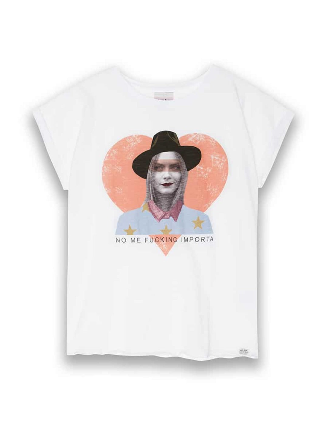 Camiseta Dear Tee Mujer Cara Corazón Blanco