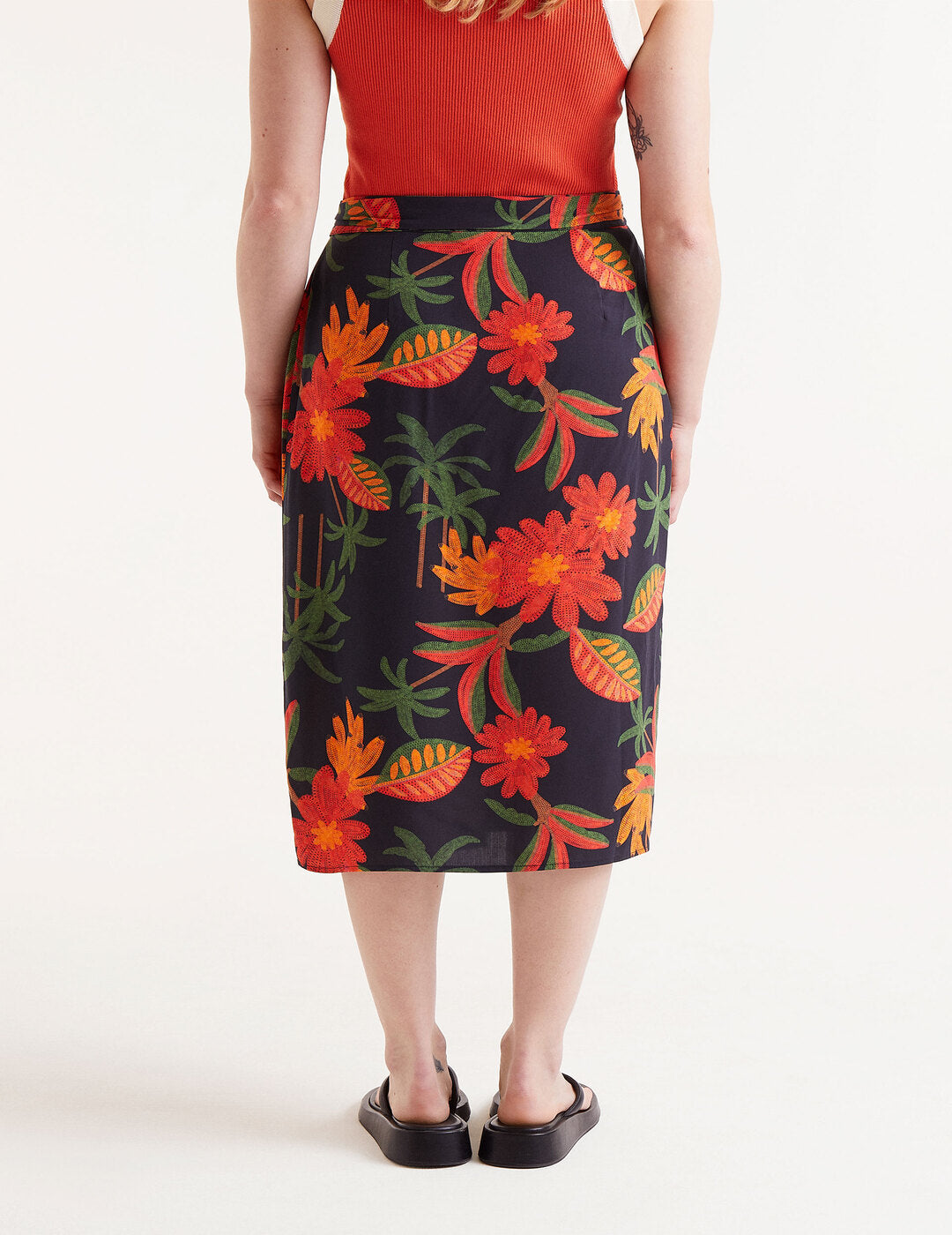 Falda Compañía Fantástica Midi Estampado Floral Famara