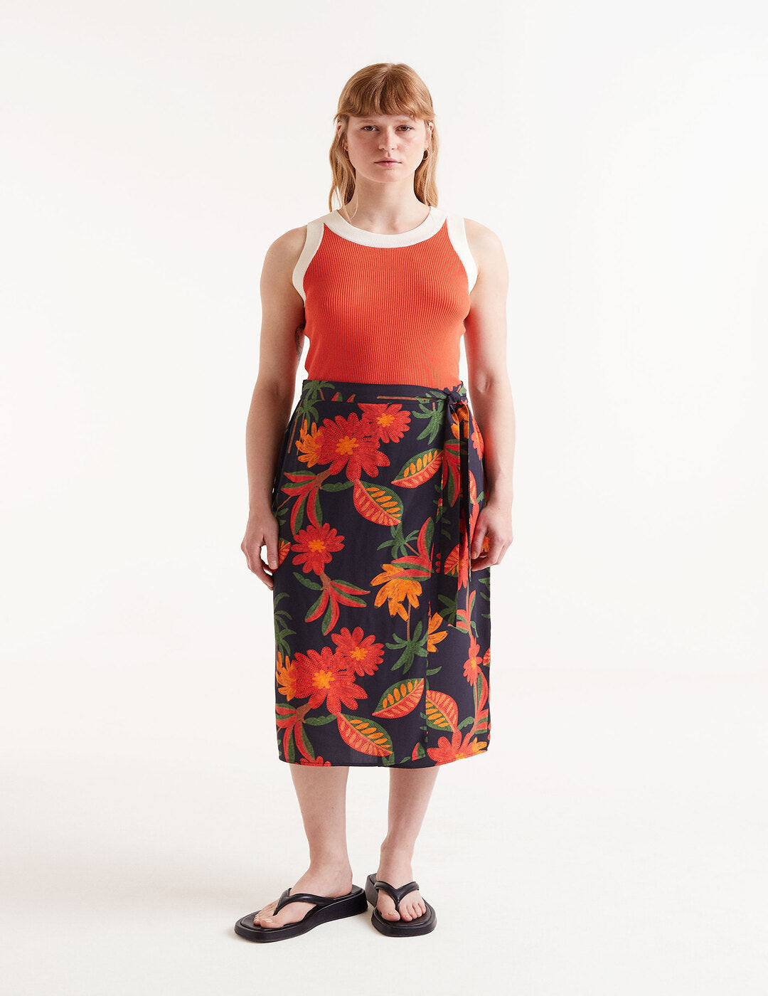Falda Compañía Fantástica Midi Estampado Floral Famara