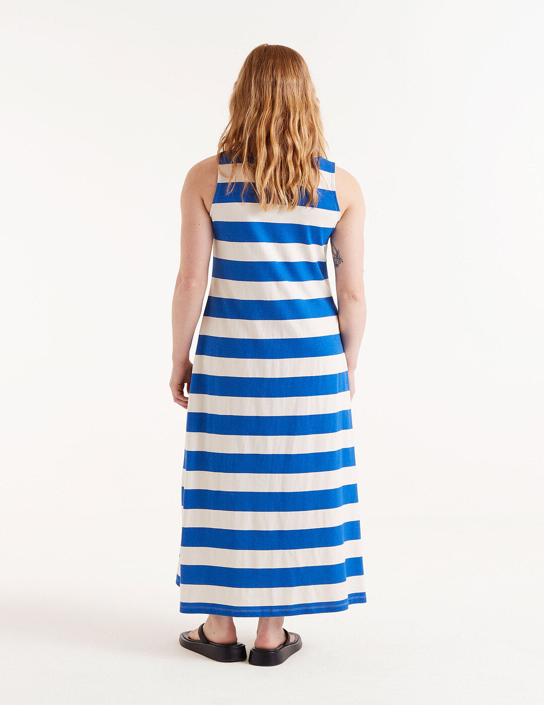 Vestido Compañía Fantástica Largo Rayas Azules