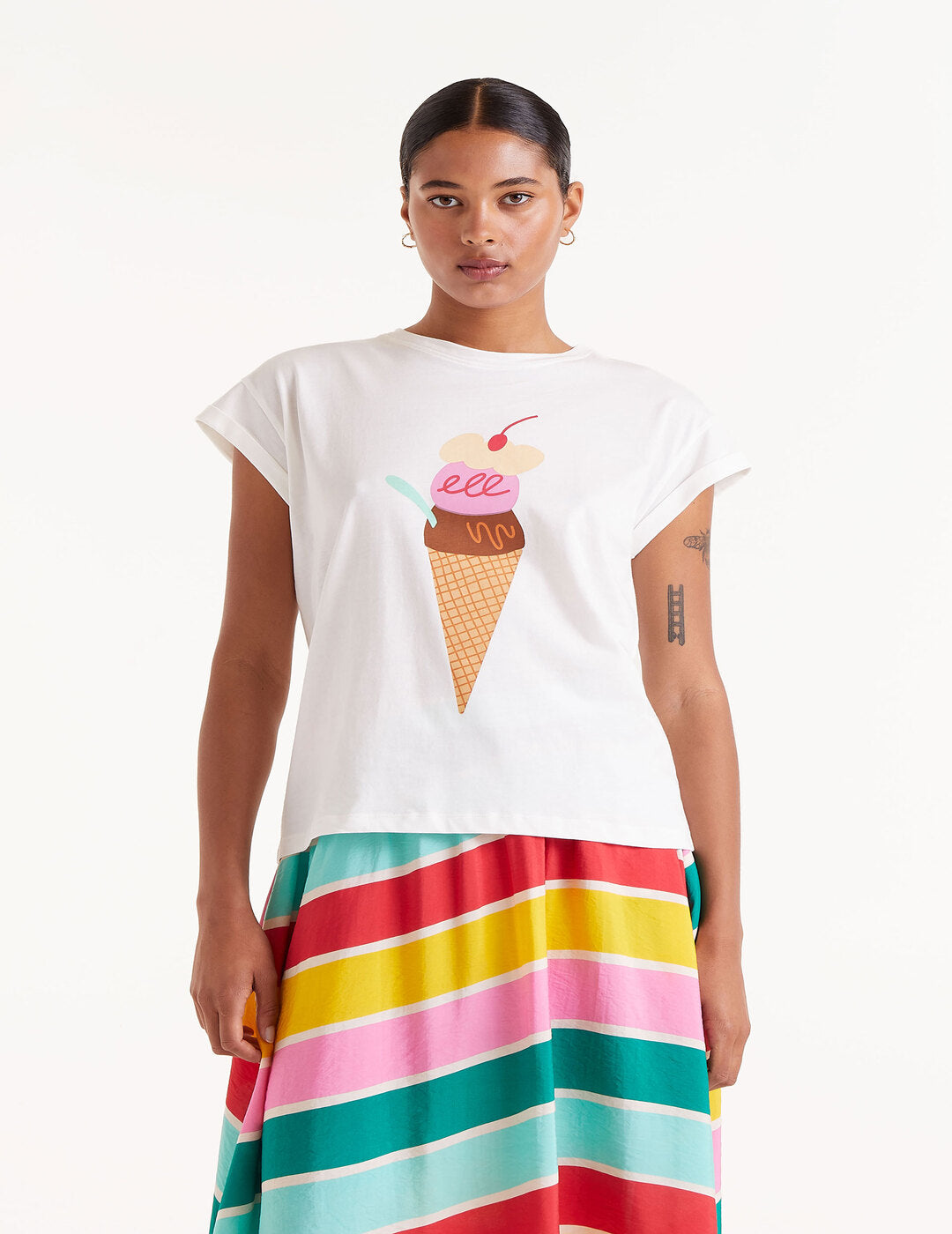 Camiseta Compañía Fantástica Print Helado Blanca