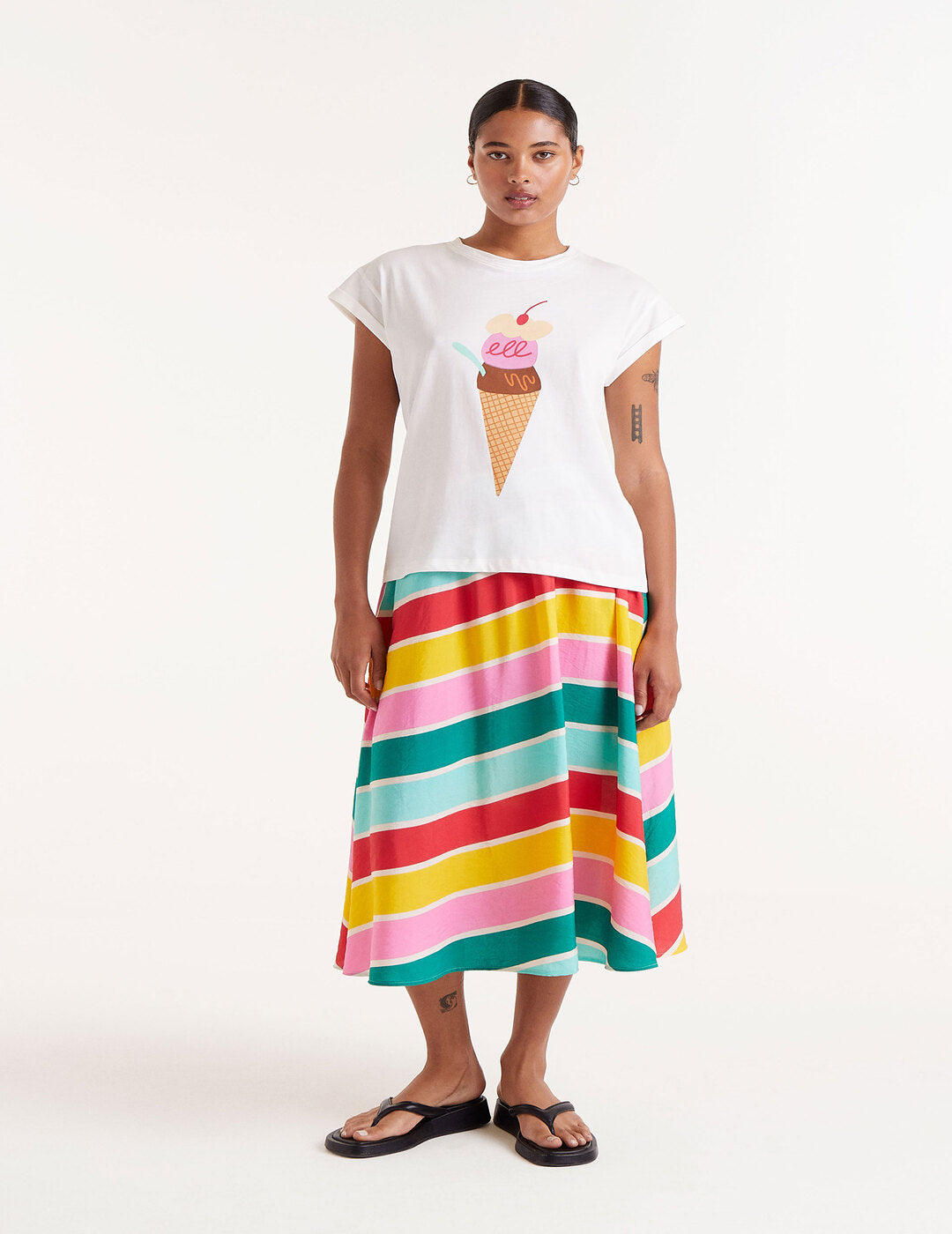 Camiseta Compañía Fantástica Print Helado Blanca