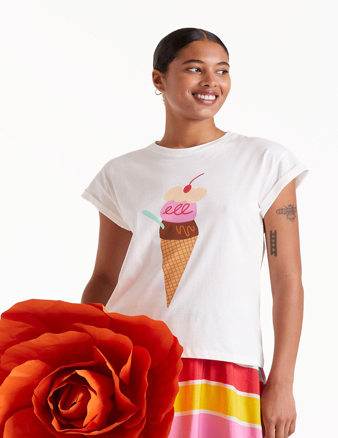 Camiseta Compañía Fantástica Print Helado Blanca