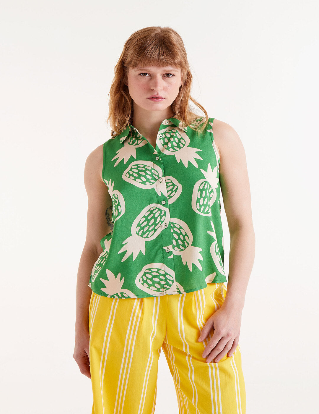 Camisa Compañía Fantástica Sin Mangas Estampado Ananas