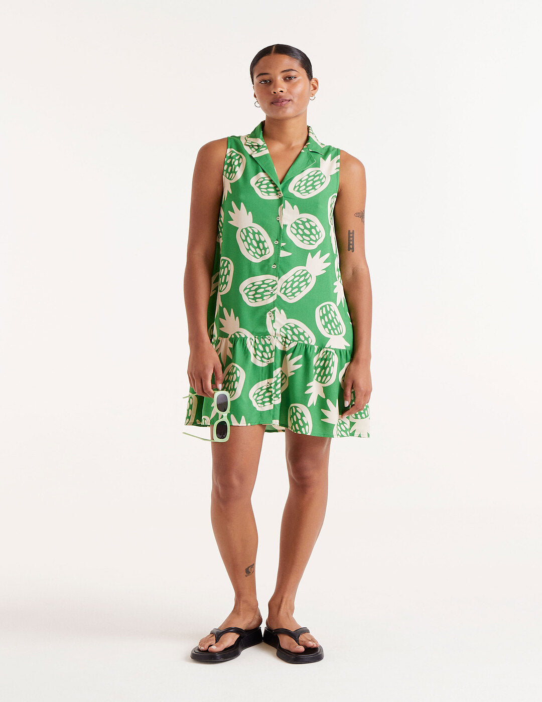 Vestido Compañía Fantástica corto Estampado Ananas