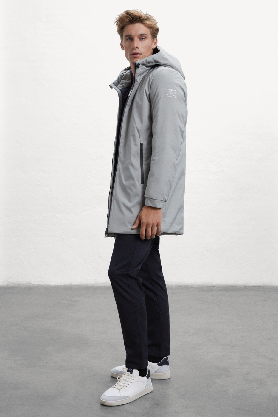 Abrigo Ecoalf Hombre Pasu Plain Grey