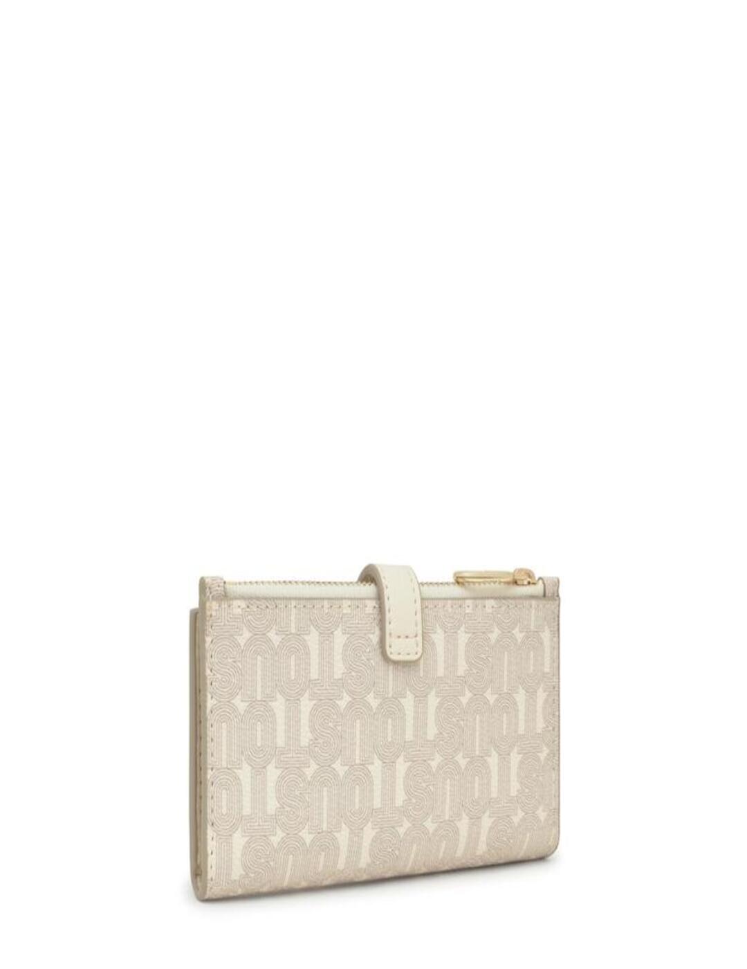 Billetera Tous S Buckles Silhouette Beige