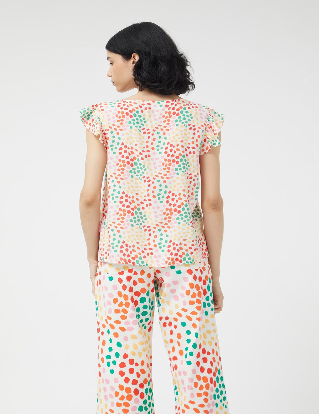 Top Compañía Fantástica Estamado De Topitos Multicolor
