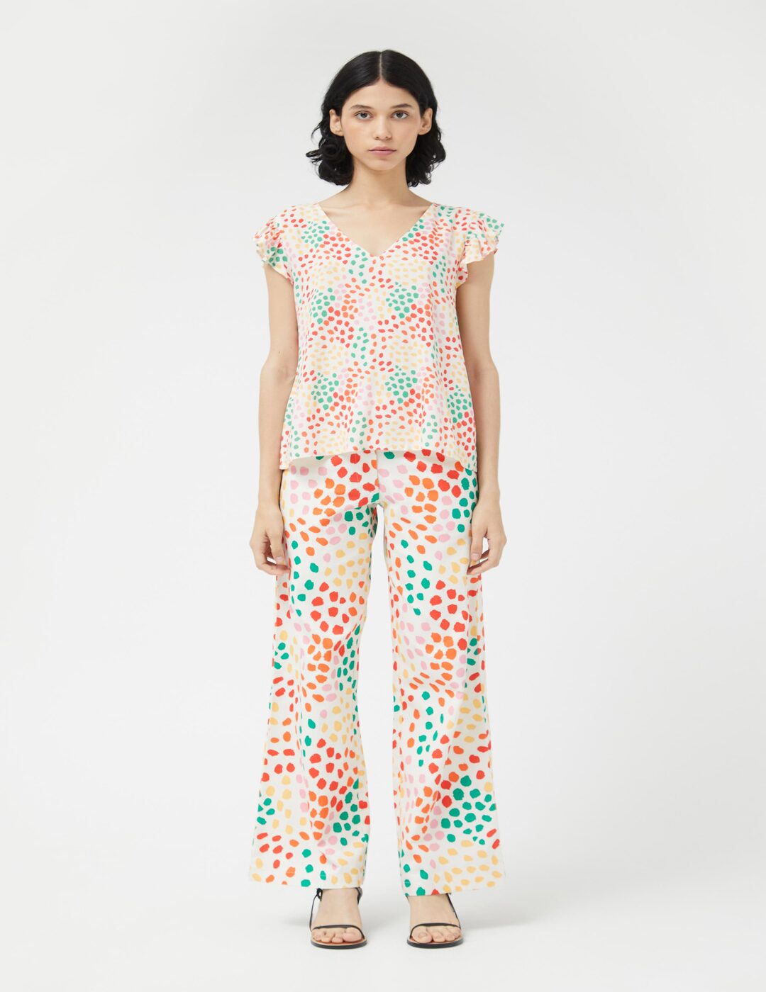 Top Compañía Fantástica Estamado De Topitos Multicolor