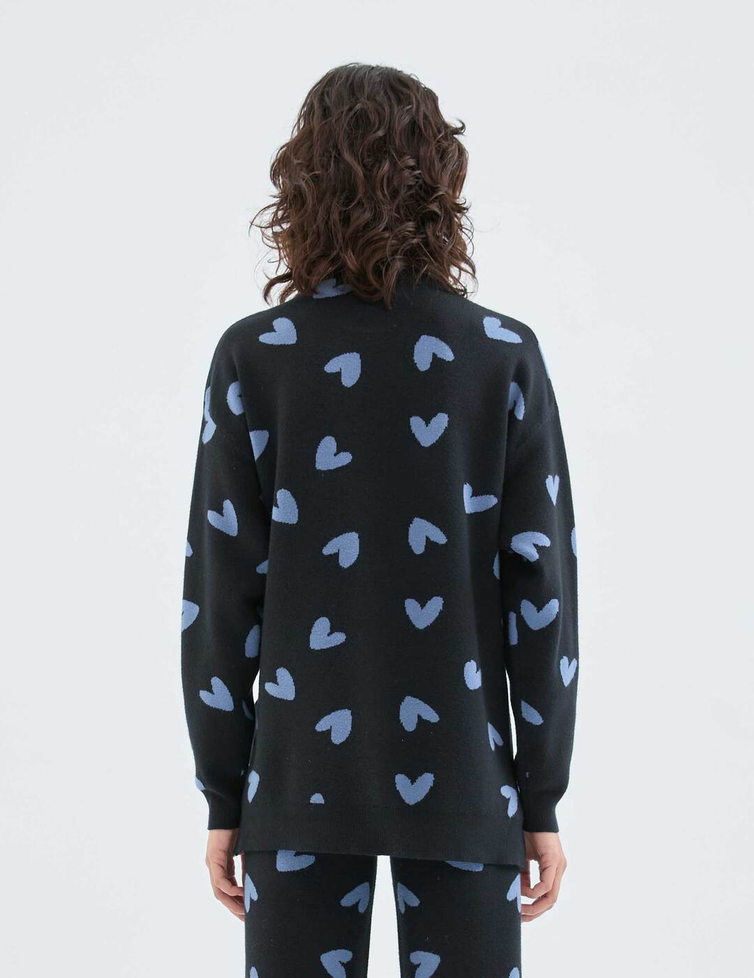 Jersey Compañía Fantástica de Punto con Estampado de Corazones