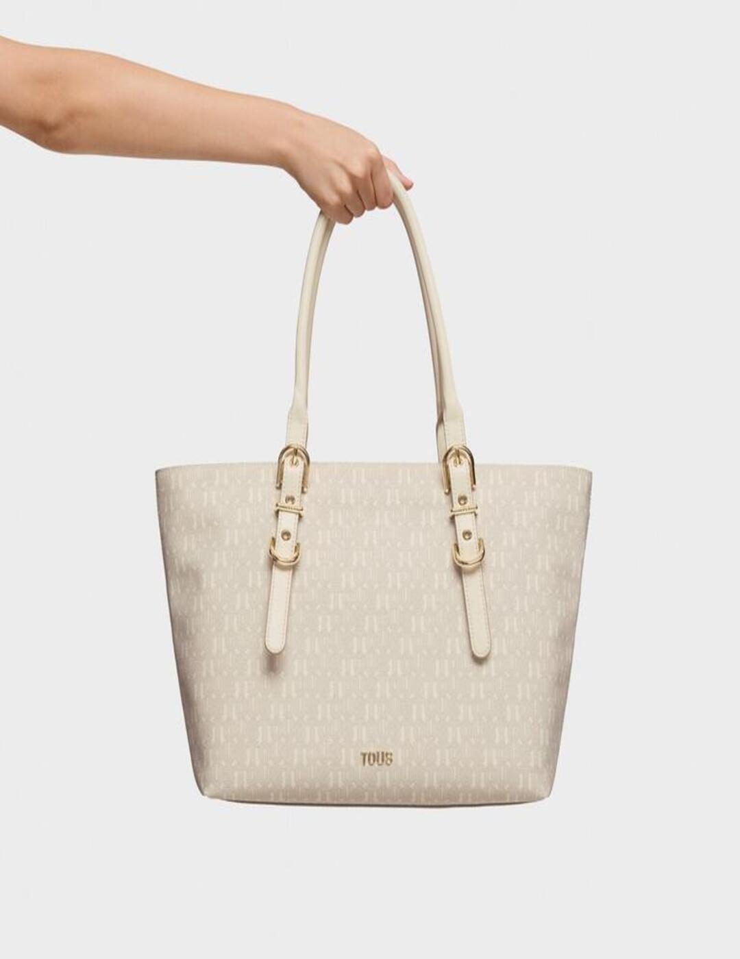 Capazo Tous L Buckles Silhouette Beige