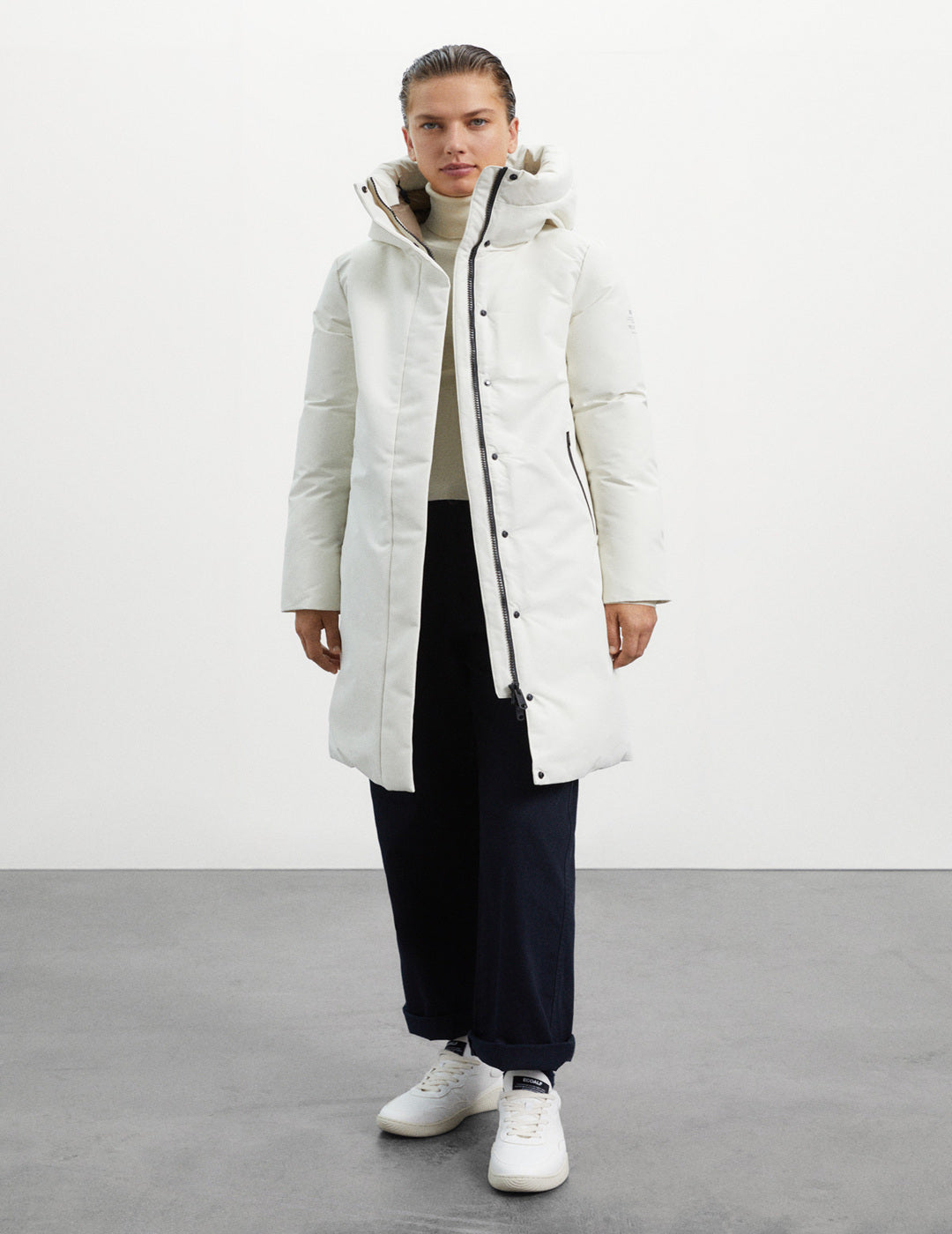 Abrigo Ecoalf Mujer Makalu Creamy White