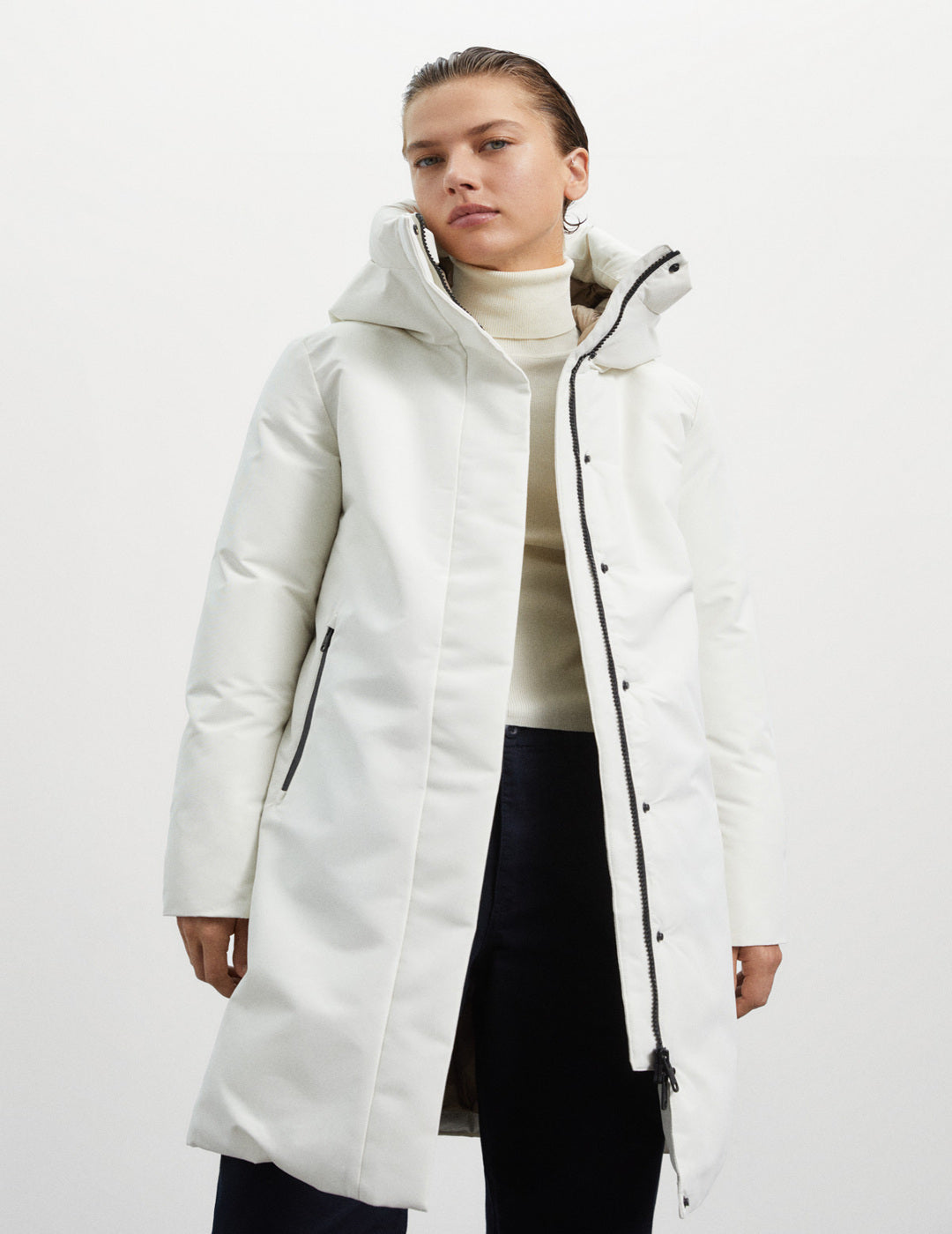Abrigo Ecoalf Mujer Makalu Creamy White