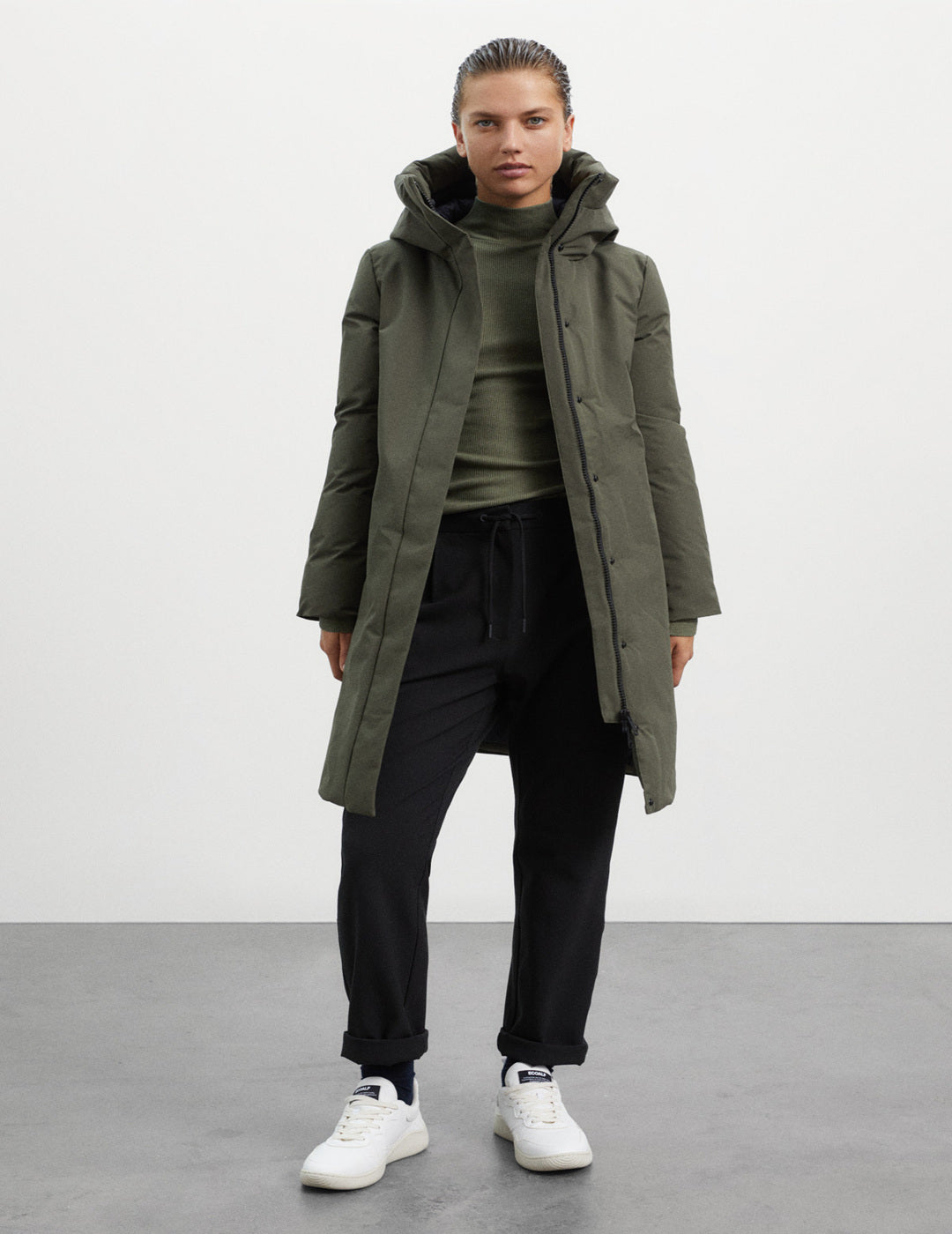 Abrigo Ecoalf Mujer Makalua Olive
