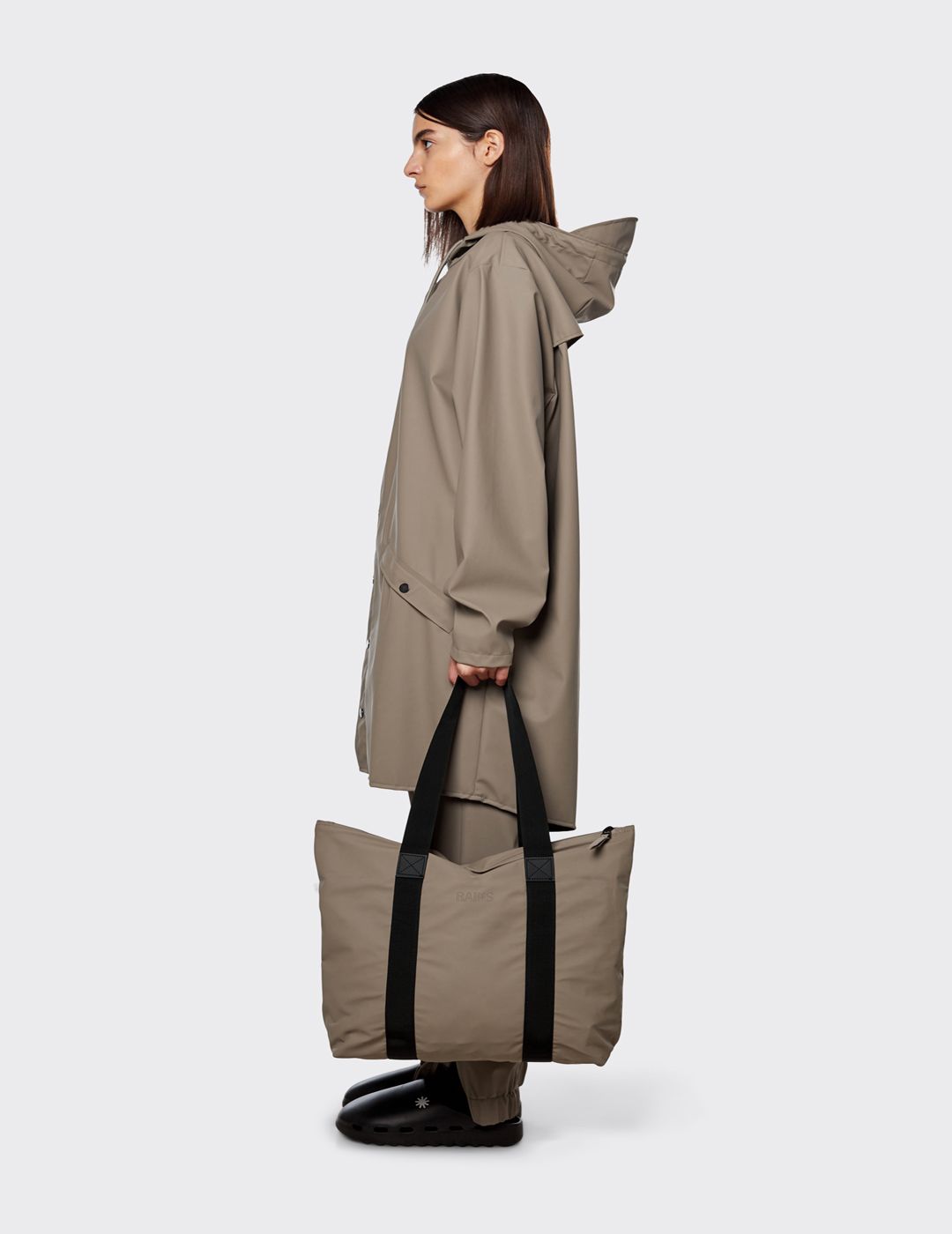 Rains Tote Bag Rush 12250 taupe