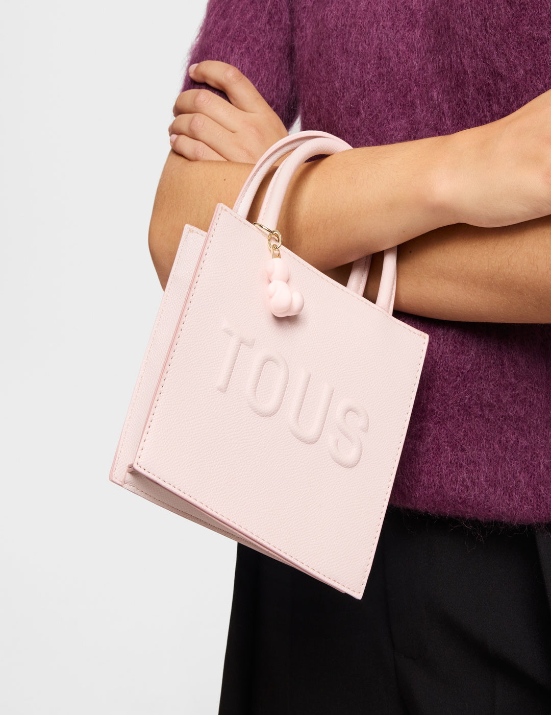 Bolso Tous Mini Cube Brenda Rosa Claro