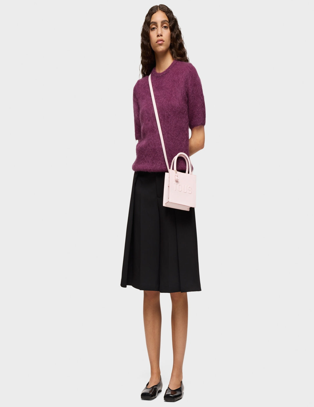 Bolso Tous Mini Cube Brenda Rosa Claro