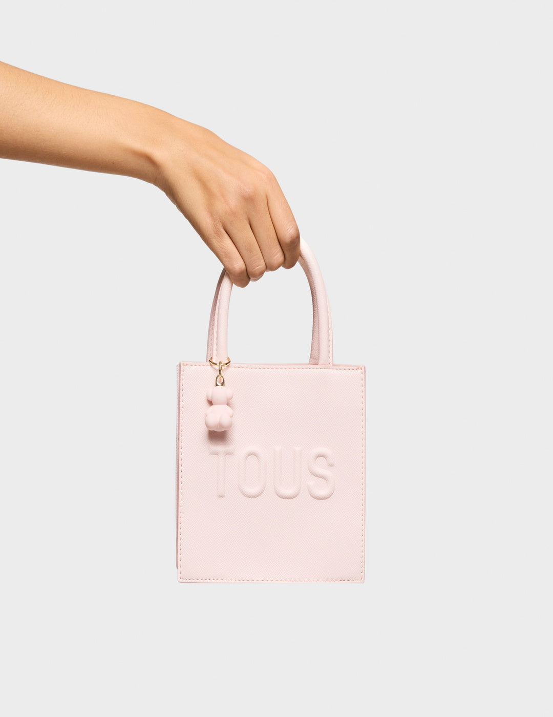 Bolso Tous Mini Cube Brenda Rosa Claro