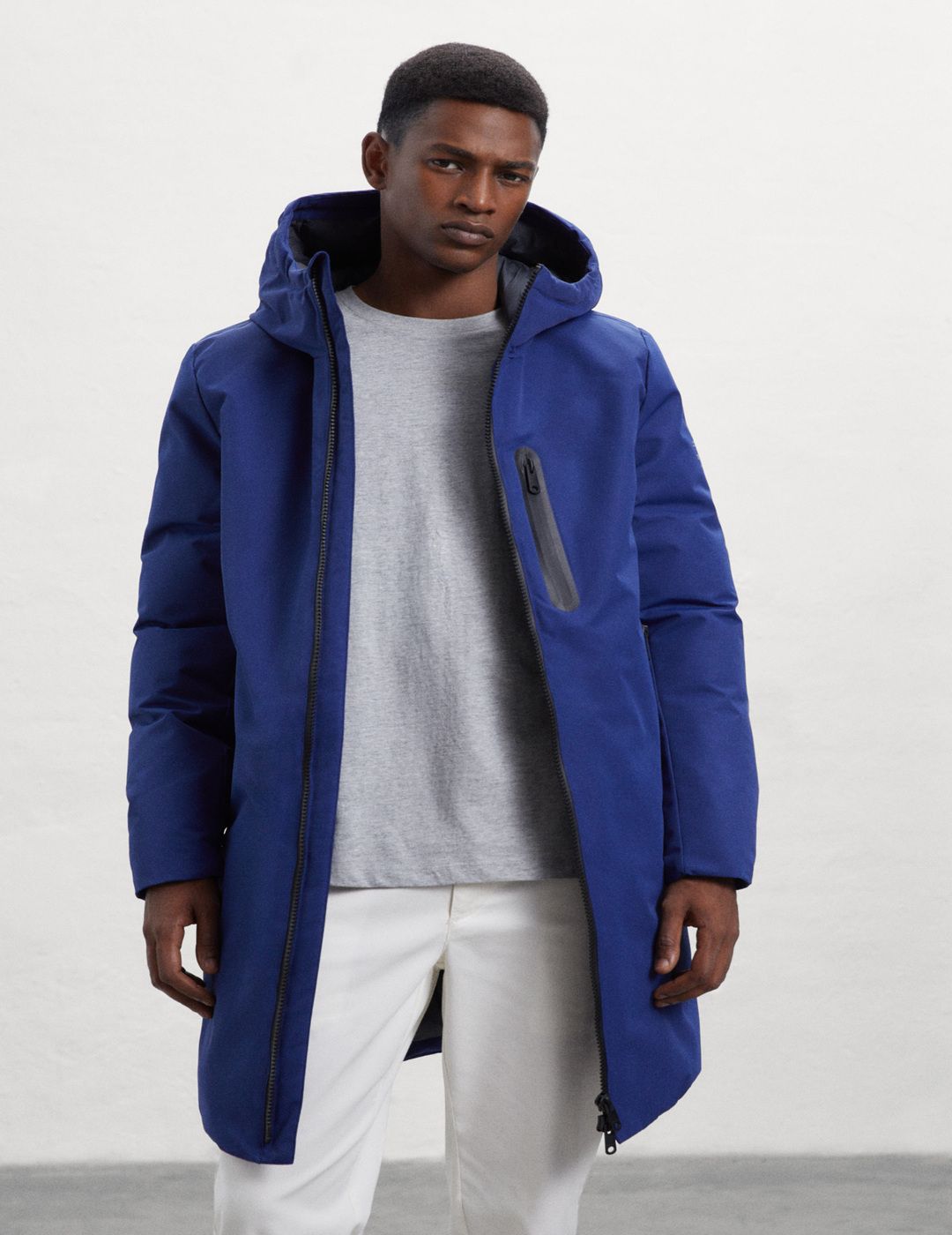 Abrigo Ecoalf Hombre Lovar Blue Print