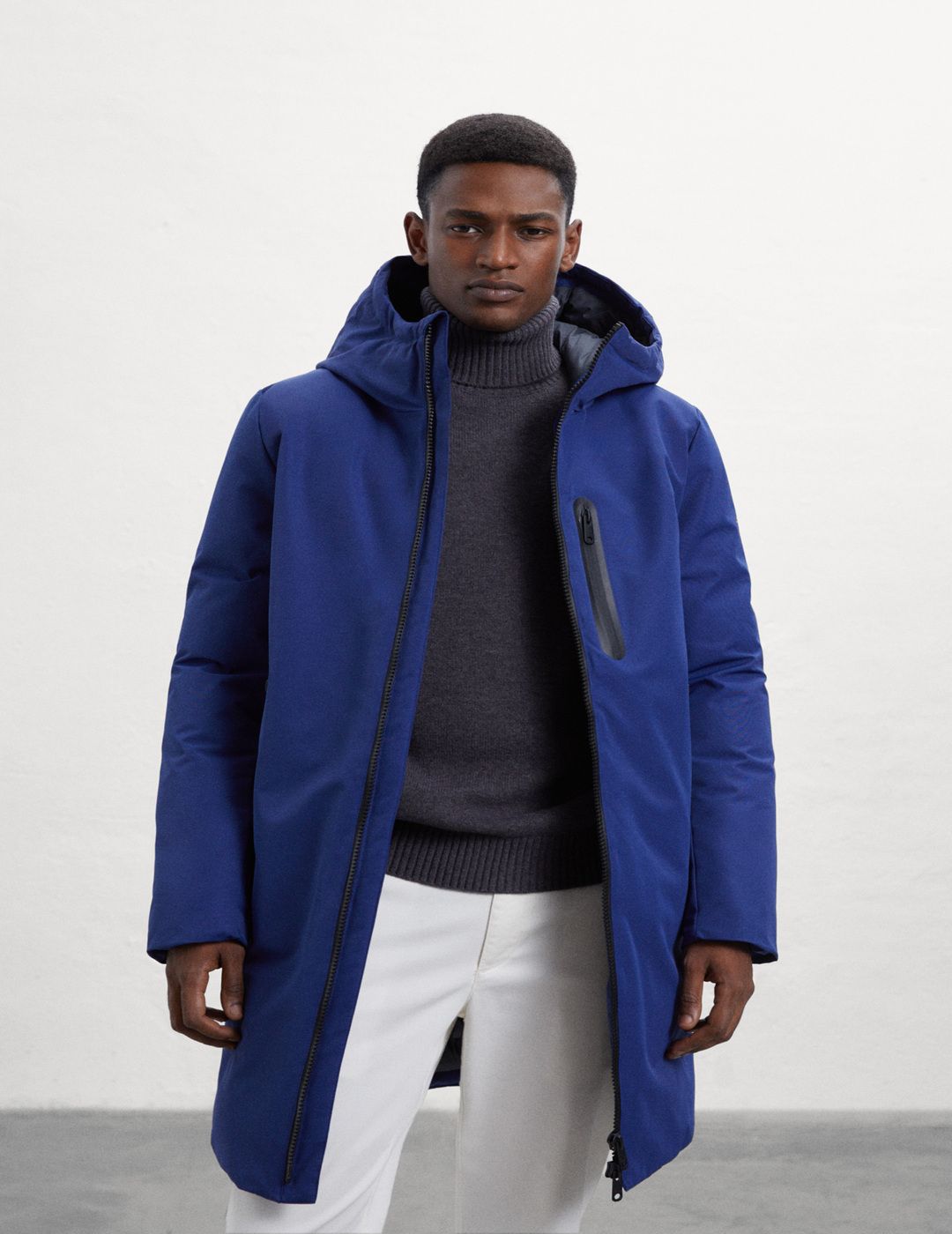 Abrigo Ecoalf Hombre Lovar Blue Print