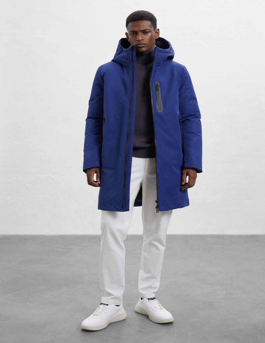 Abrigo Ecoalf Hombre Lovar Blue Print