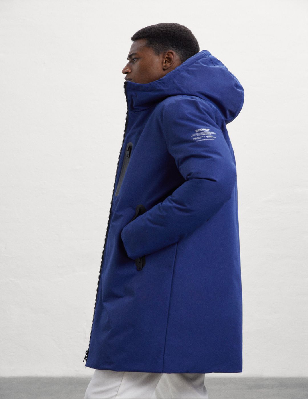 Abrigo Ecoalf Hombre Lovar Blue Print