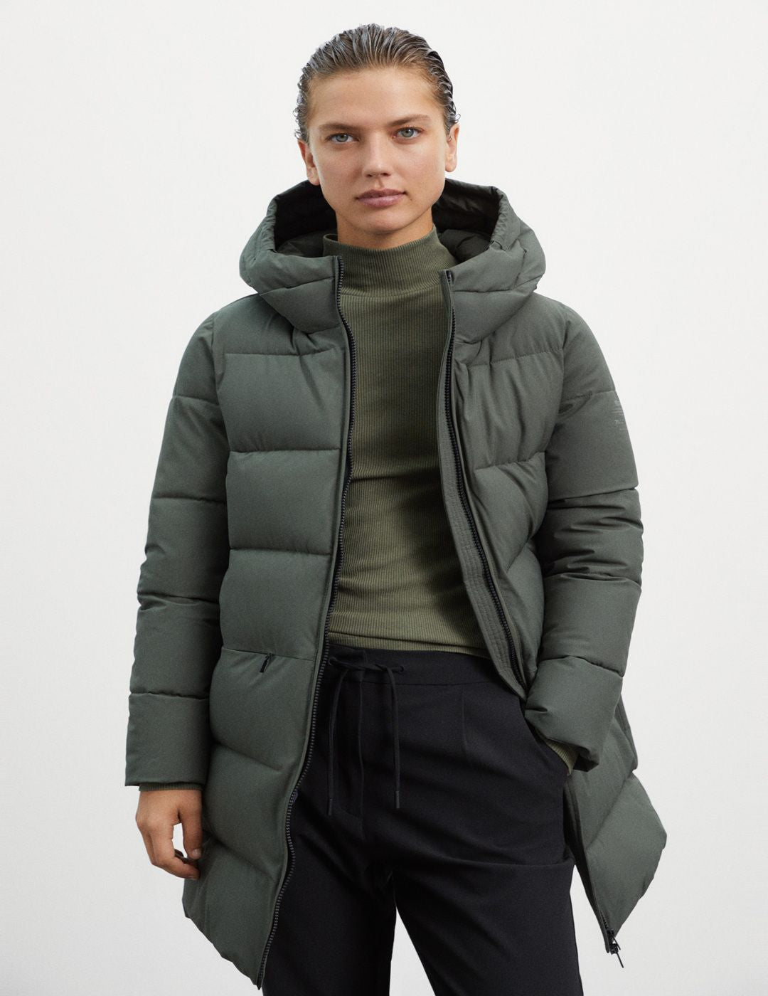 Abrigo Ecoalf Mujer Salin Olive