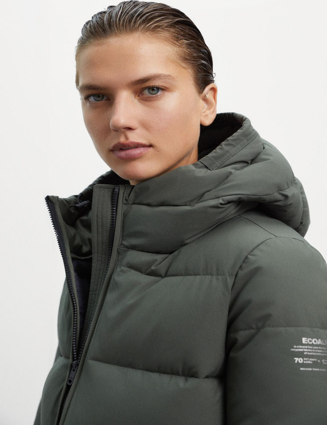 Abrigo Ecoalf Mujer Salin Olive
