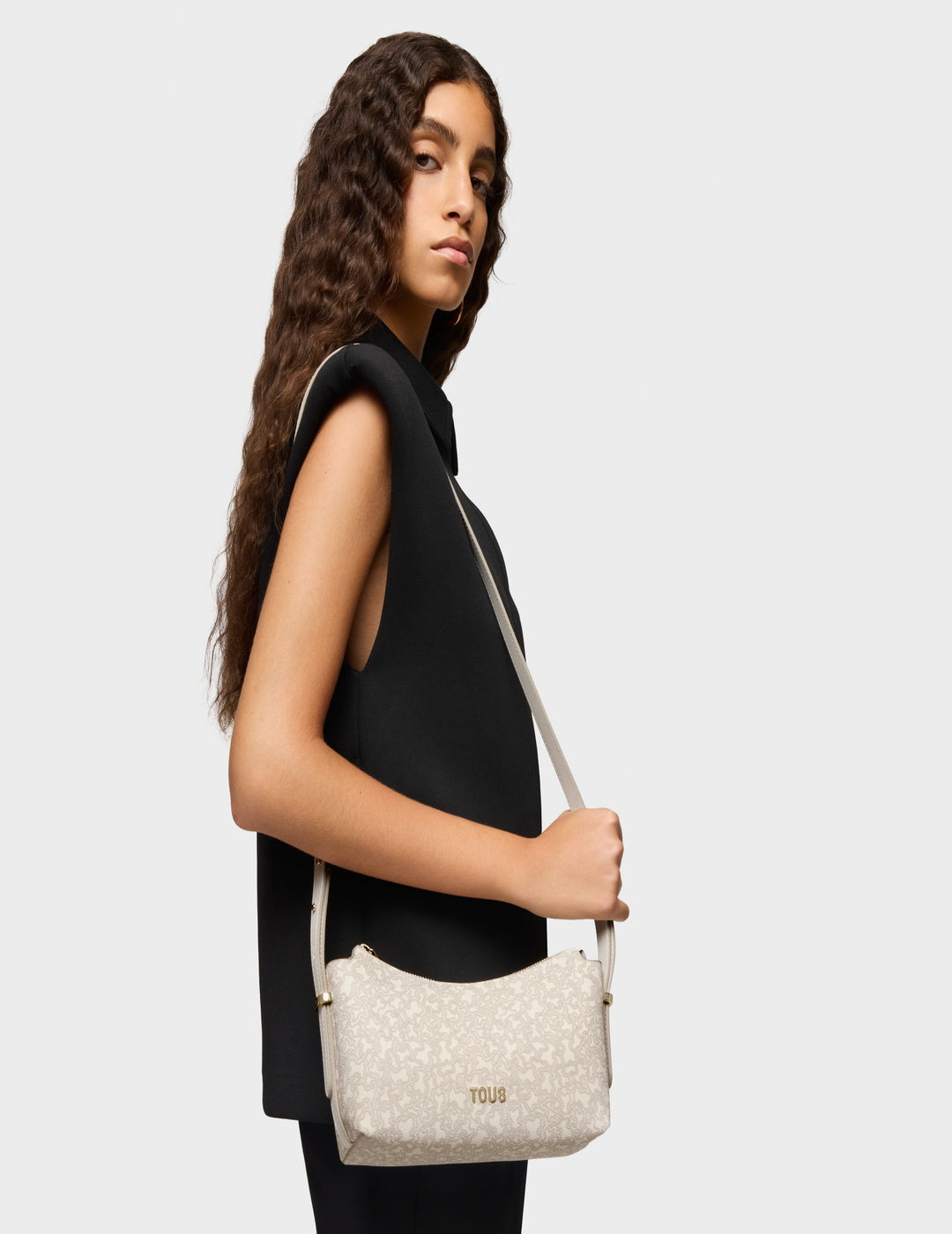 Bandolera Tous M Kaos Mini Lines Beige