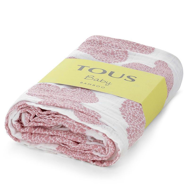 Tous Baby Muselina Bambú micro estampado Rosa