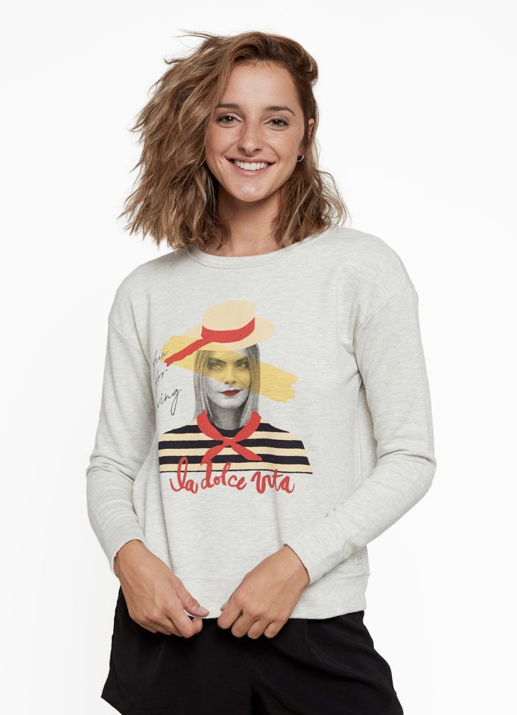 Sudadera Dear Tee CARA DOLCE VITA SW-grey