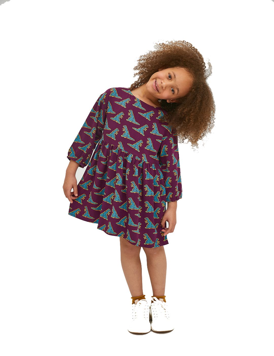 Vestido Compañía Fantástica Mini Con Print de Dinosaurios