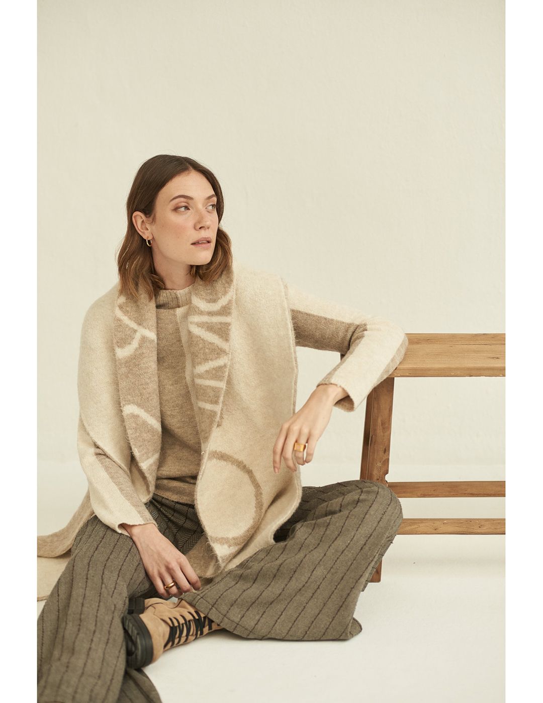 Bufanda Mus&Bombon Mucdu Beige-Crudo
