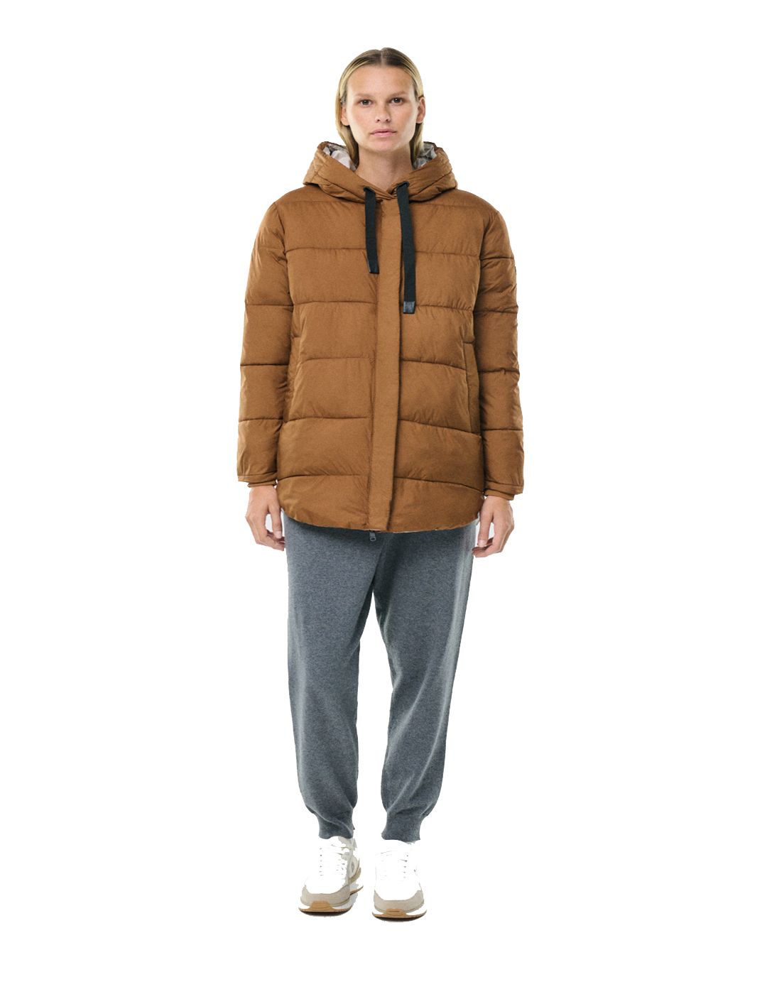 Abrigo Ecoalf Mujer Reversible Noir Walnut