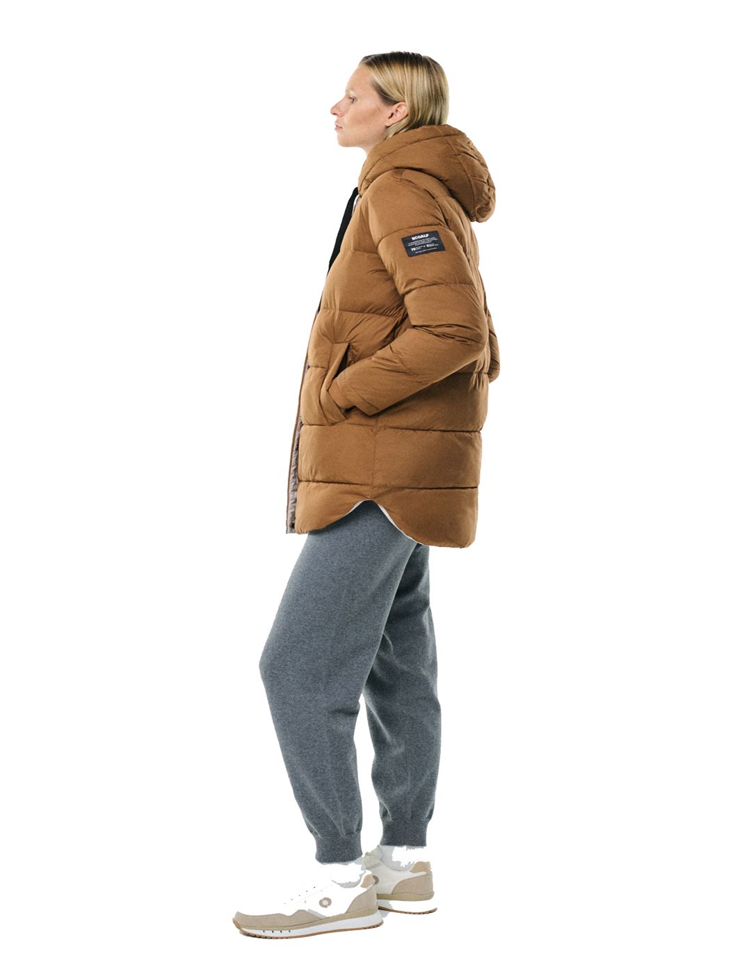 Abrigo Ecoalf Mujer Reversible Noir Walnut