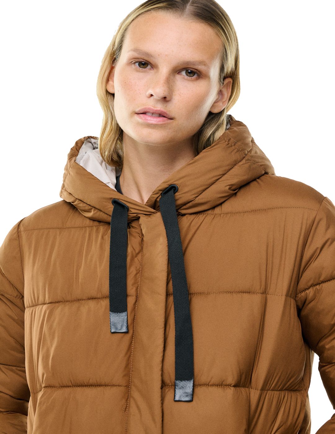Abrigo Ecoalf Mujer Reversible Noir Walnut