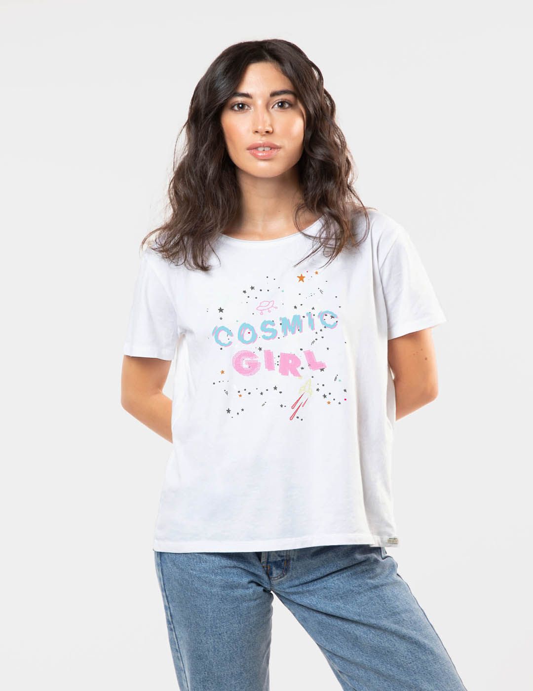 Camiseta Dear Tee Mujer Cosmic Girl Blanco