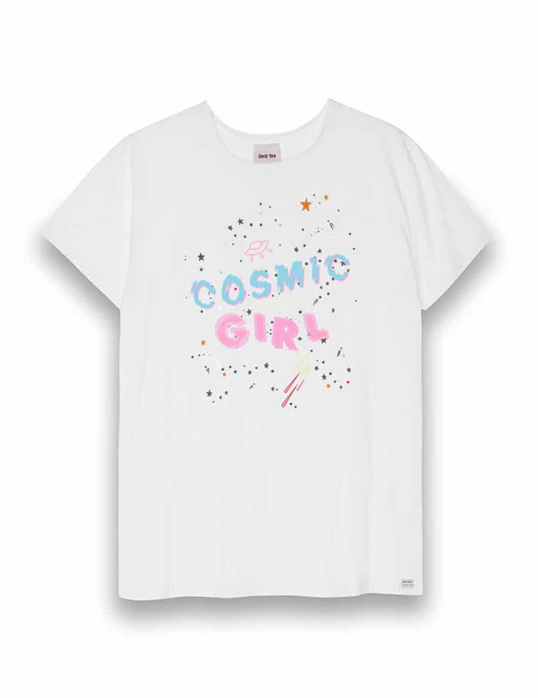 Camiseta Dear Tee Mujer Cosmic Girl Blanco