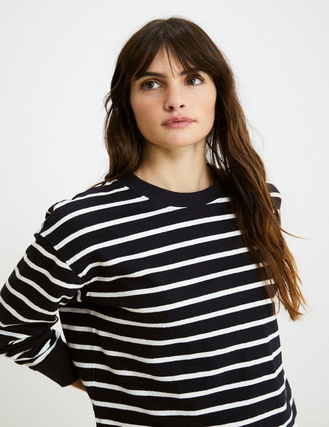 Sudadera eseOese Agodón Orgánico Stripes Off White Navy